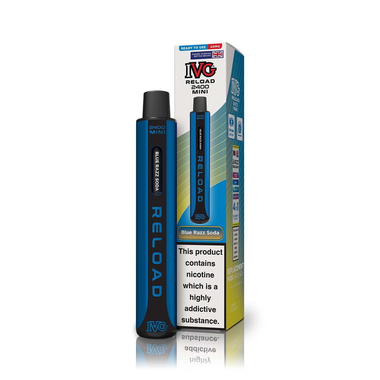 UK RELOAD MINI 1 POD PACK Thumbnails Blue Razz Soda
