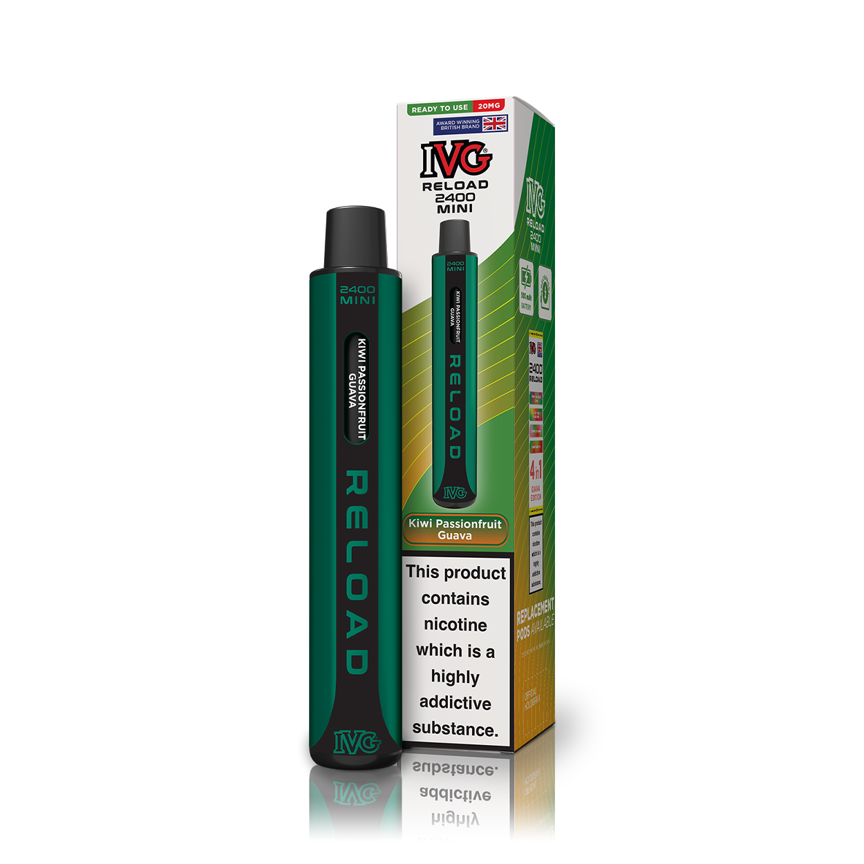 UK RELOAD MINI 1 POD PACK Thumbnails Kiwi Passionfruit Guava